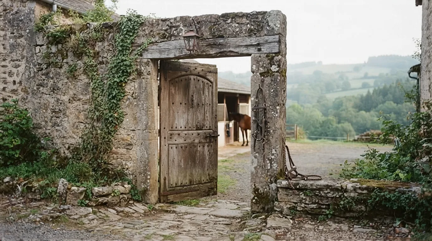 Entrée du Les Écuries de l'Harmonie, centre équestre à Saint-Frion