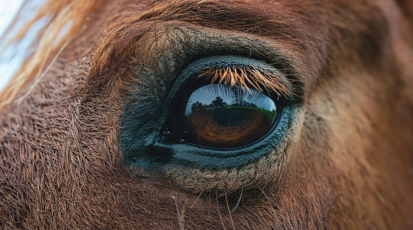 Un regard de cheval au Les Écuries de l'Harmonie, Saint-Frion
