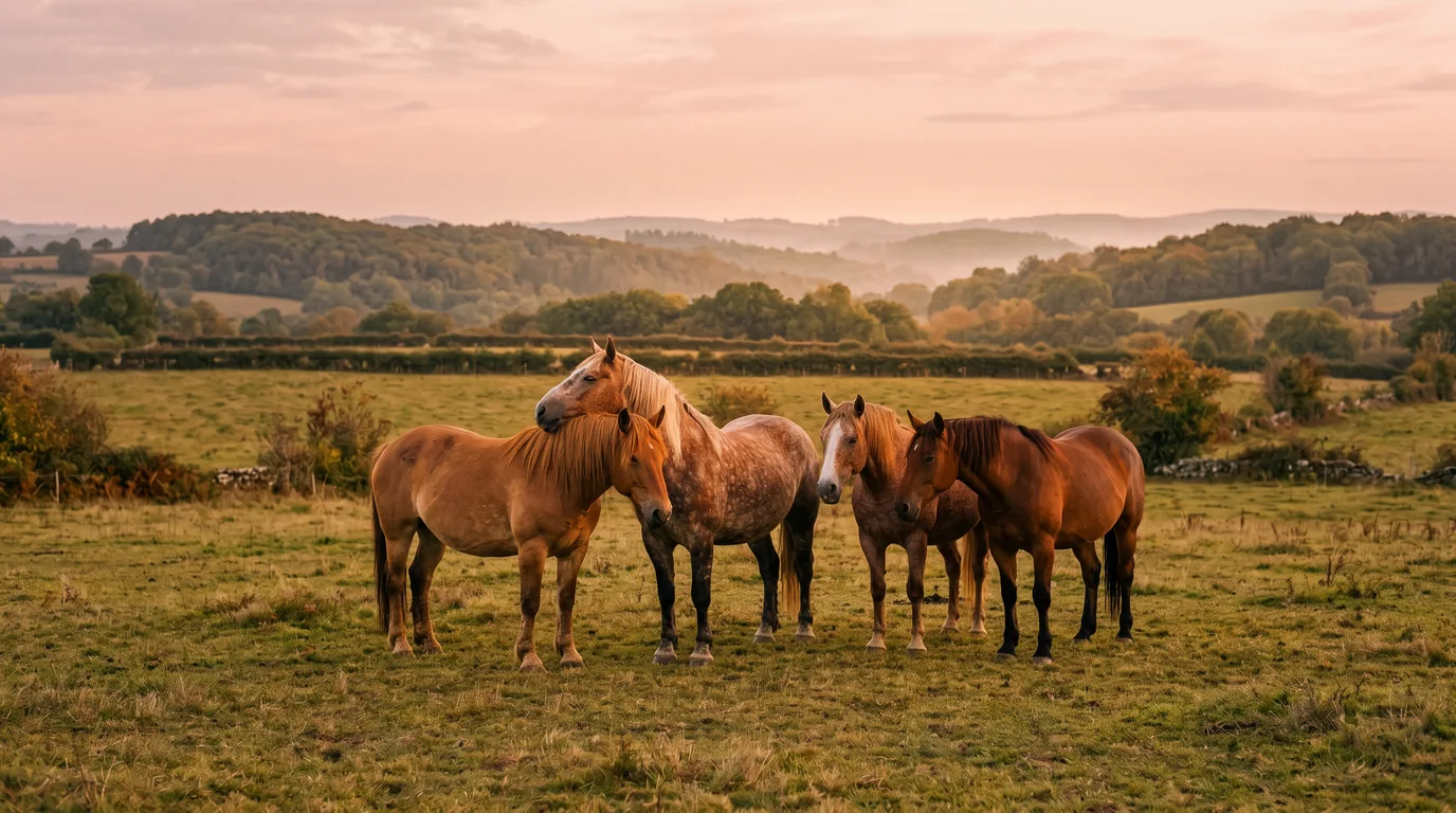 Les chevaux du Les Écuries de l'Harmonie en liberté, Creuse